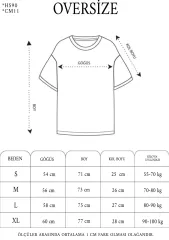 Unisex Baskılı Oversize T-Shirt - Beyaz