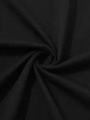 20/1 Penye Compack Palmiye Ön Baskılı Oversize Bisiklet Yaka Kısa Kol Yazlık T-shirt - Siyah