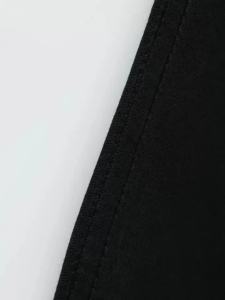 Büyük Beden Erkek ''Whatever'' Baskılı Tişört, Oversize Erkekler İçin Yaz Modası Kısa Kollu Tişörtler - Siyah