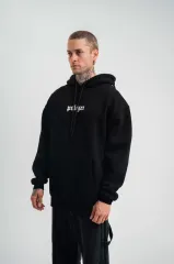 Kapşonlu Double Oversize Dijital Patchli SweatShirt - Siyah