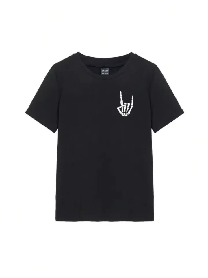 Baskılı Kadın T-shirt - Siyah