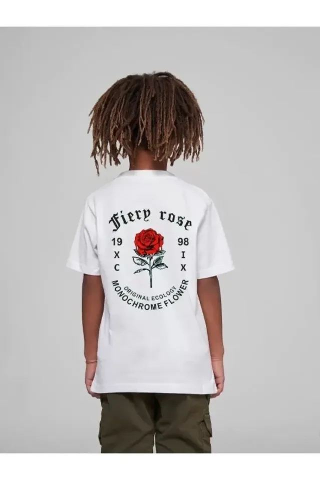 Çocuk Unisex Baskılı T-Shirt - Beyaz