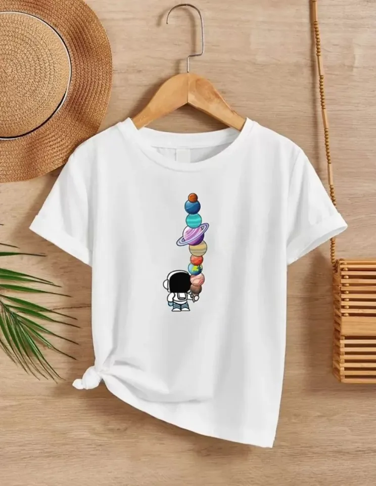 Çocuk Unisex Baskılı T-Shirt - Beyaz