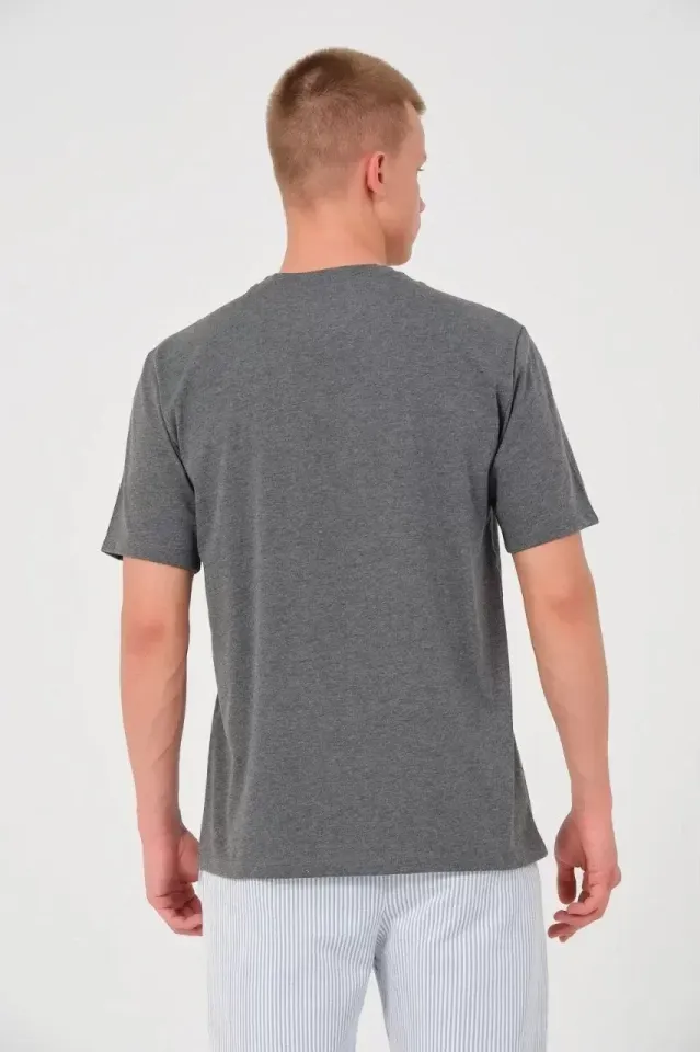 Erkek 24/1 Düz A Kalite Oversize T-shirt - Antrasit