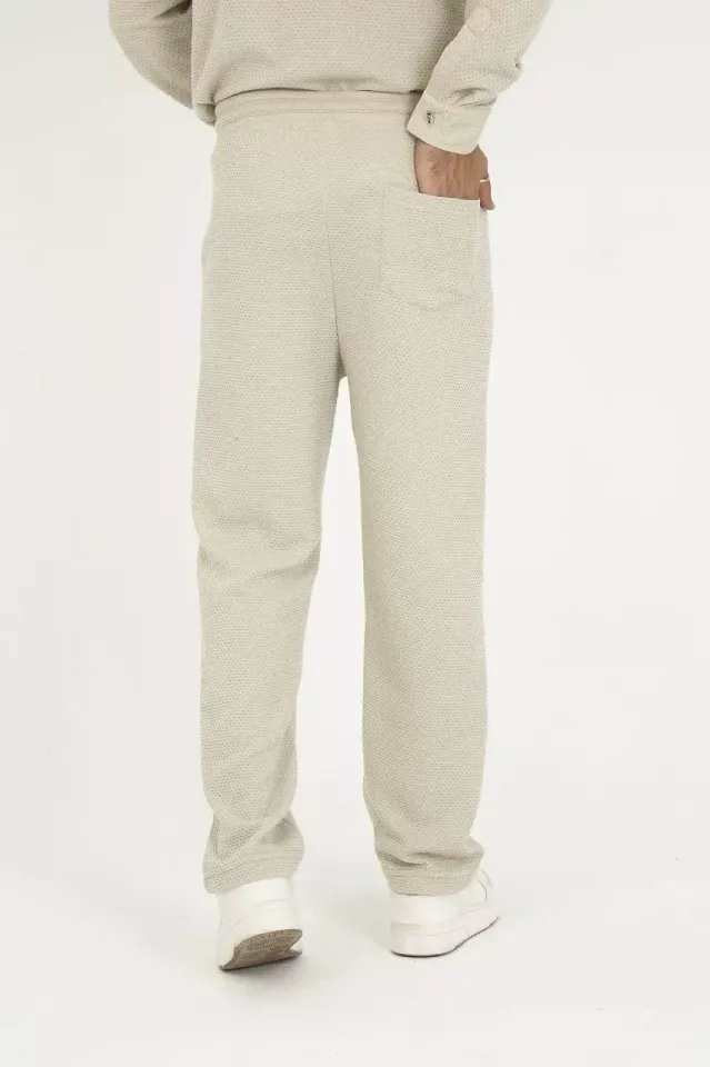 Jakar Kutu Desenli Baggy Eşofman Pantolon - Gri
