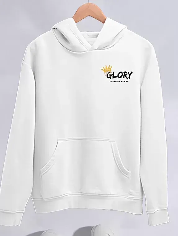 Kışlık Üç İplik Kapüşonlu SweatShirt - Beyaz