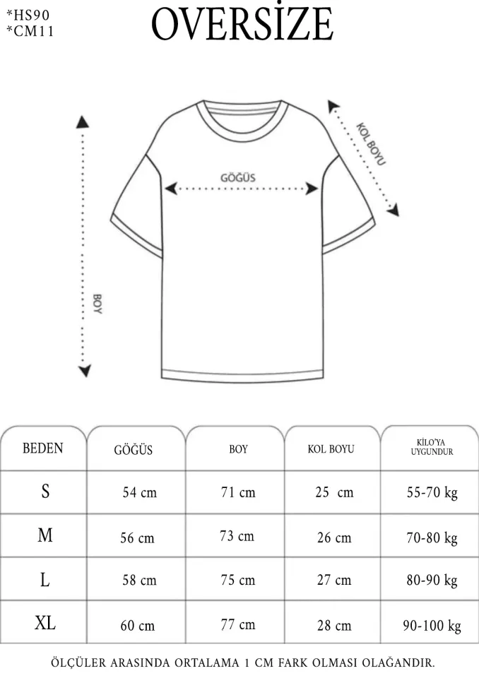 Unisex Basic Bisiklet Yaka Oversize T-Shirt - Siyah
